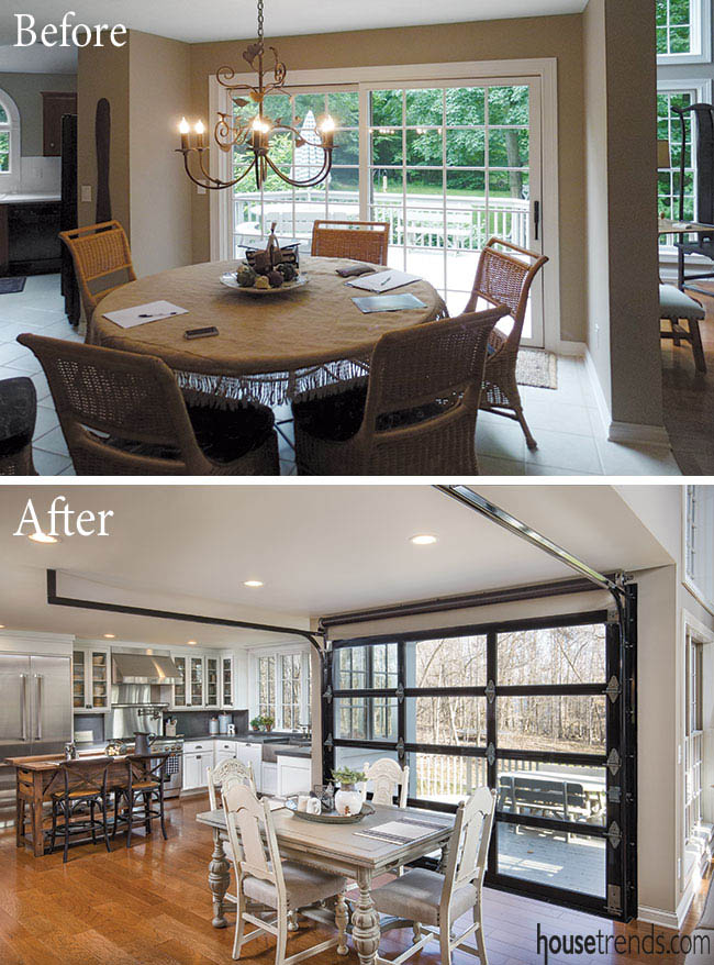 Before and after shows a drastic change in a kitchen design