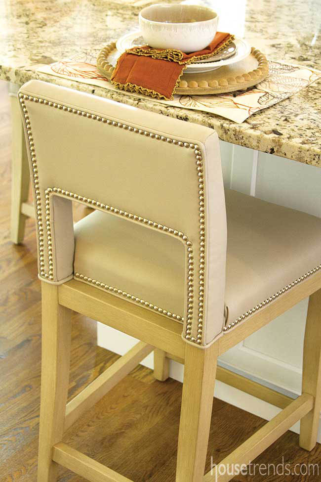 Barstool with nailhead trim