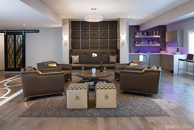 Elliptical pattern travels through a basement design