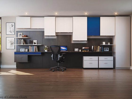 Spacious desk merges work and home life