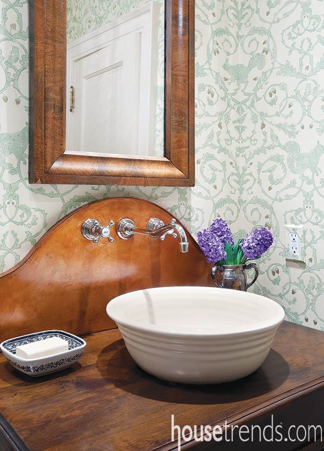 Bathroom vanity pays tribute to history