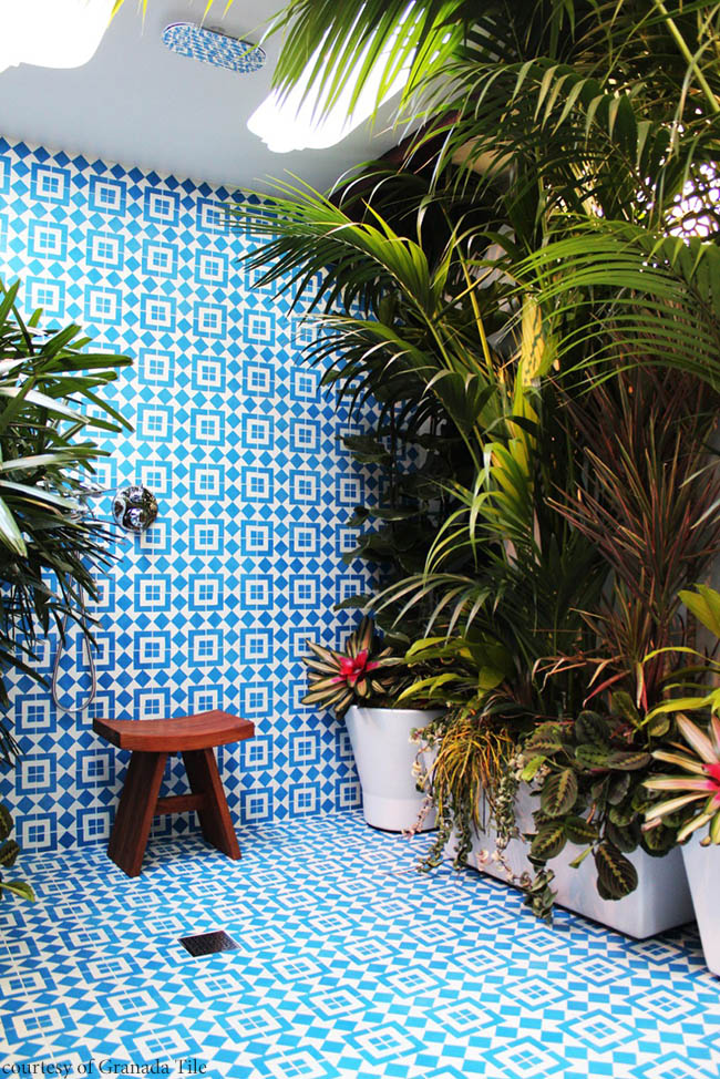 Fez in blue and white from Granada Tile