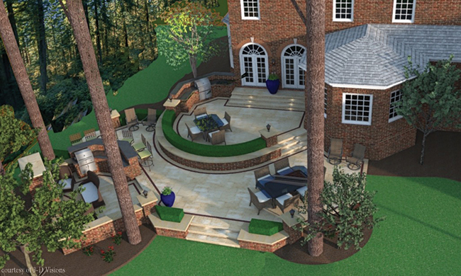 3-D rendering predicts a back yard renovation
