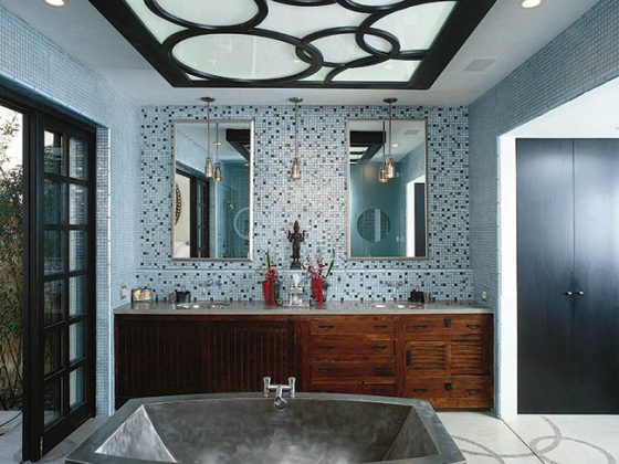 Bathroom tile creates a focal point