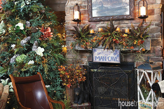 Interior design lets mantel flowers hang loose