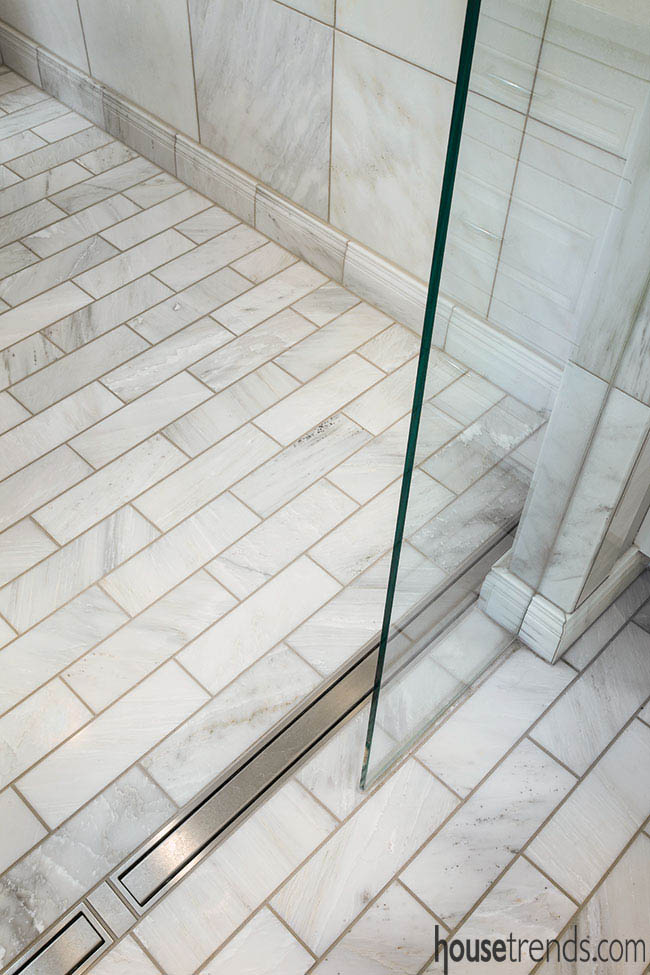 Drainage system adds convenience to a wet room