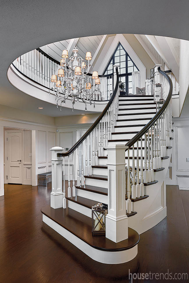 Staircase adds elegance to an entryway