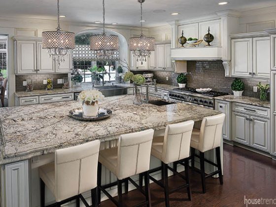 Kitchen island serves as the focal point