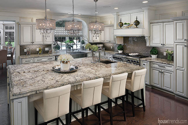 Kitchen island serves as the focal point