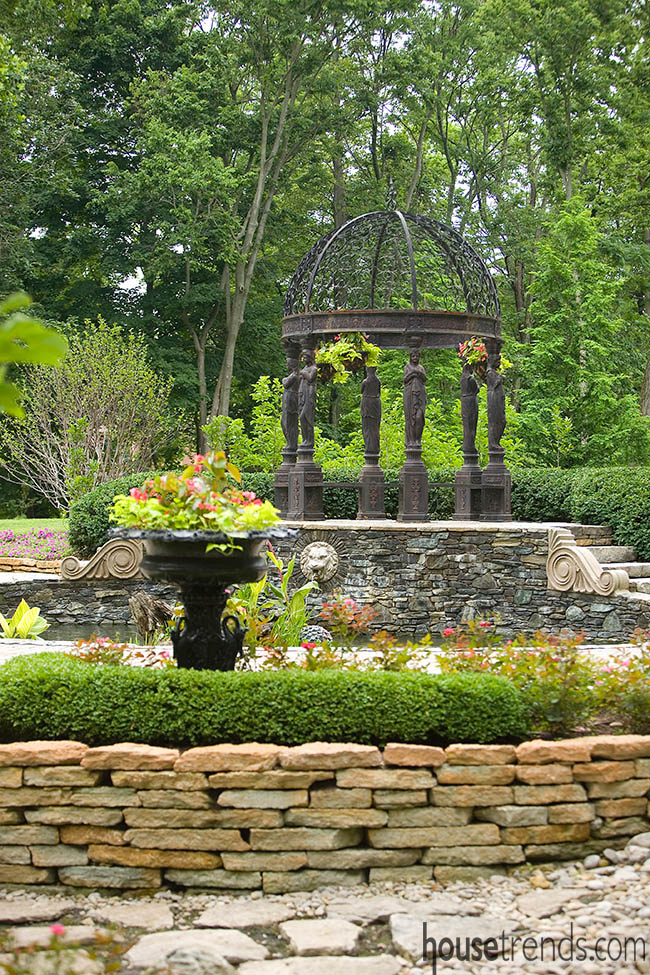 Water garden hosts a gazebo