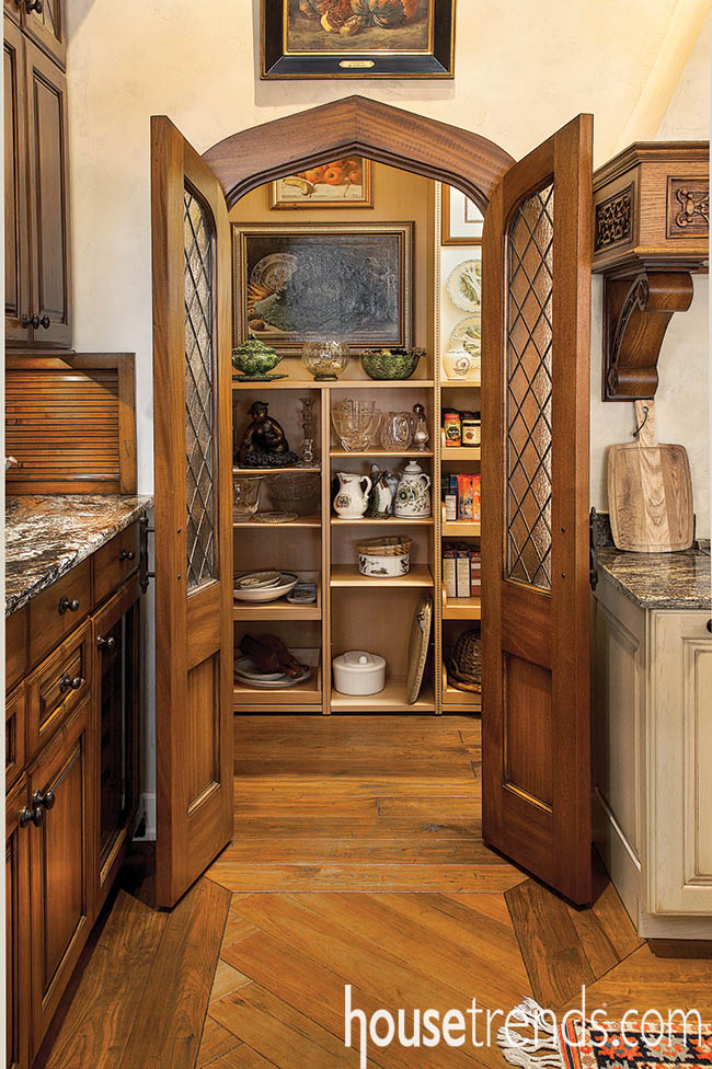 Pantry stores kitchen goods--and wall art