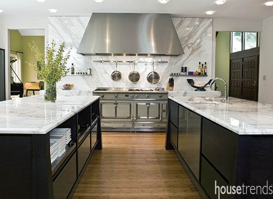 Kitchen islands offer a clean look