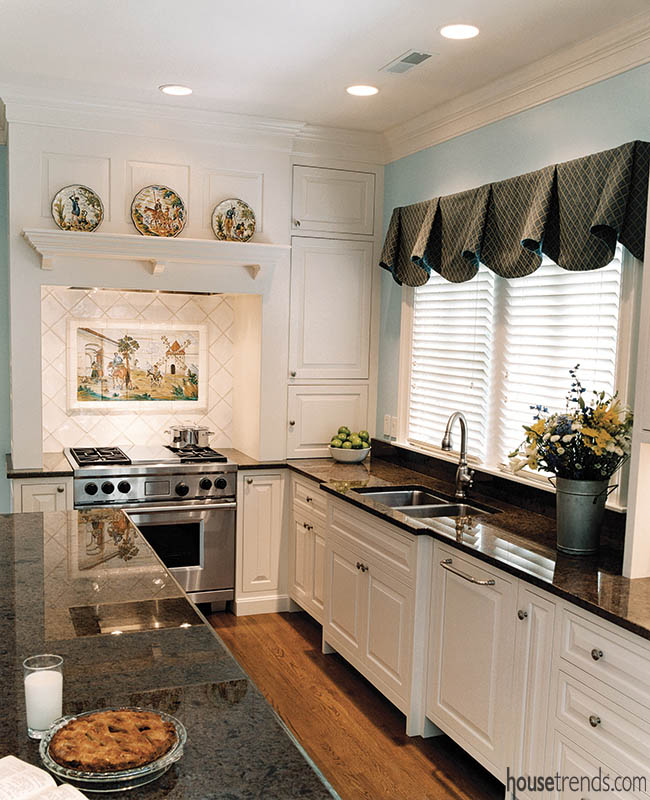 Tile backsplash hints at owners' travels