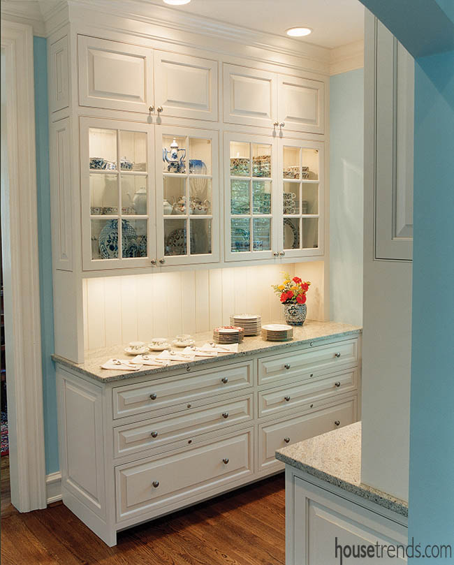 Butler's pantry with plenty of storage space