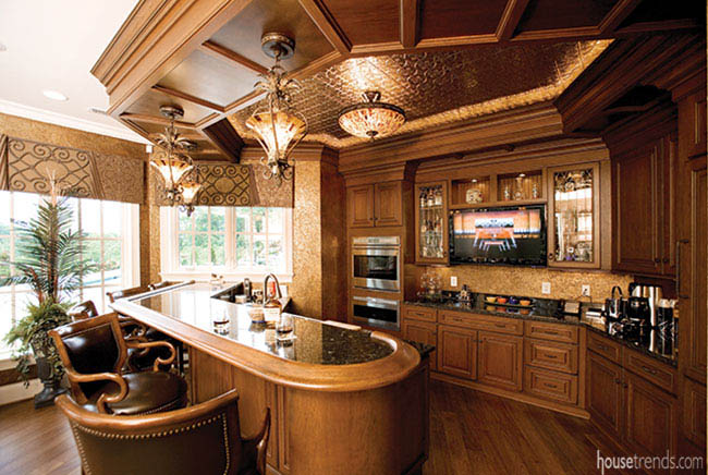 Lower level bar is just steps away from the pool