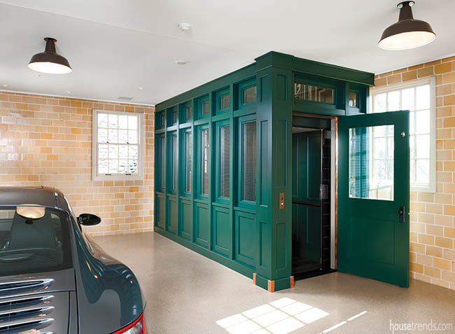 Elevator zooms through a carriage house