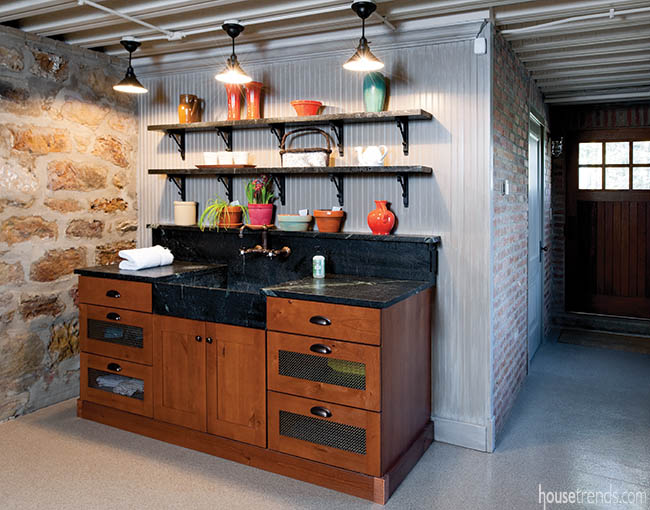 Storage area offers room for a planting space