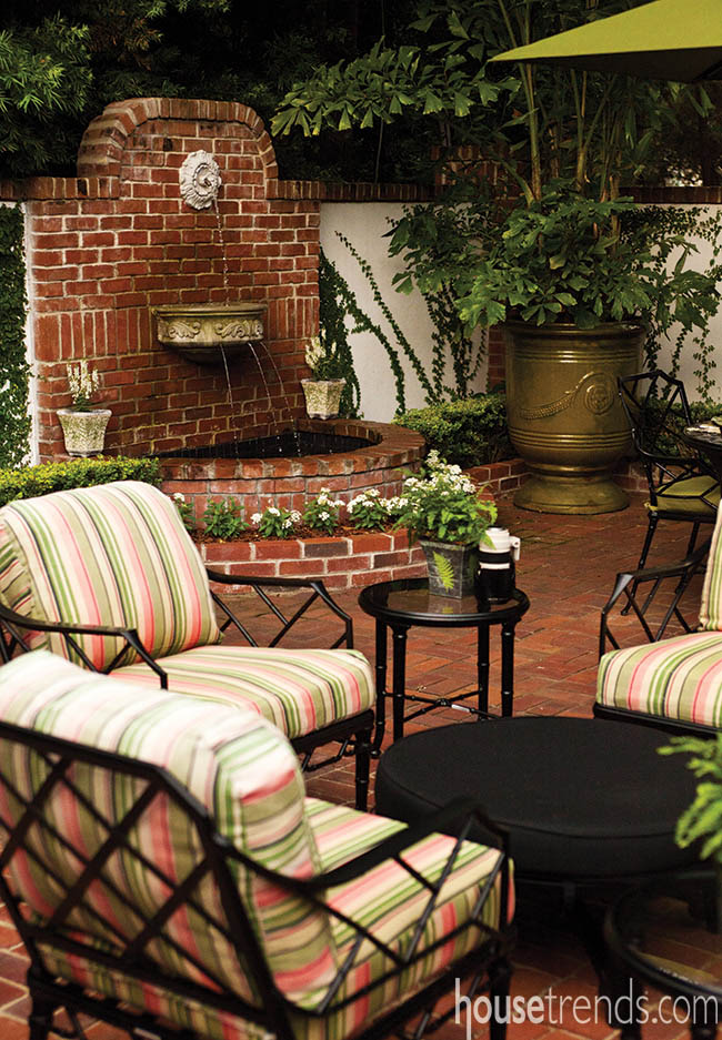 Water fountains contribute to an atmosphere