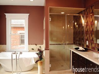 Bathtub complements a master bath design