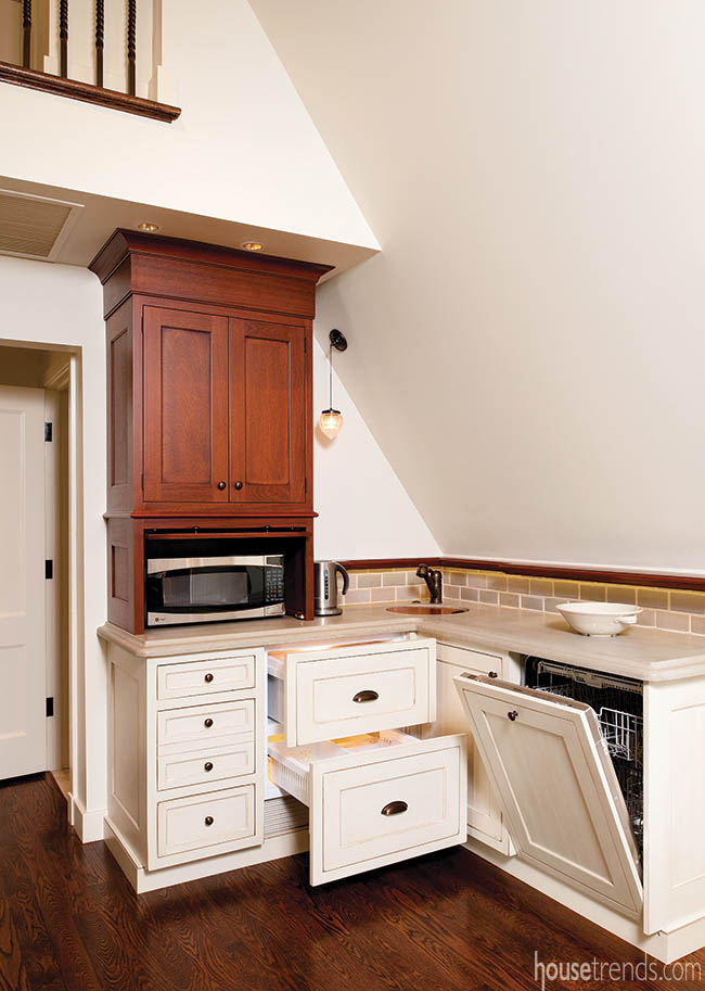 Kitchenette features essential kitchen appliances