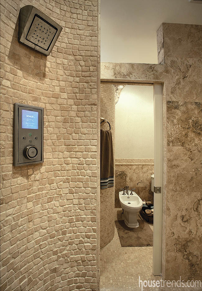 Shower design controlled with the touch of a button