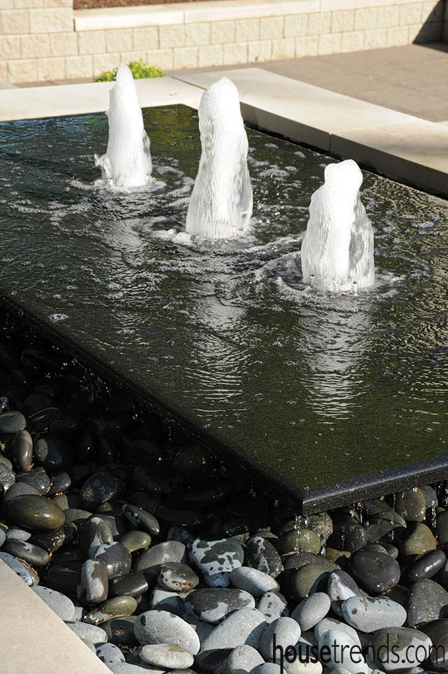 Outdoor water fountain is music to the ears