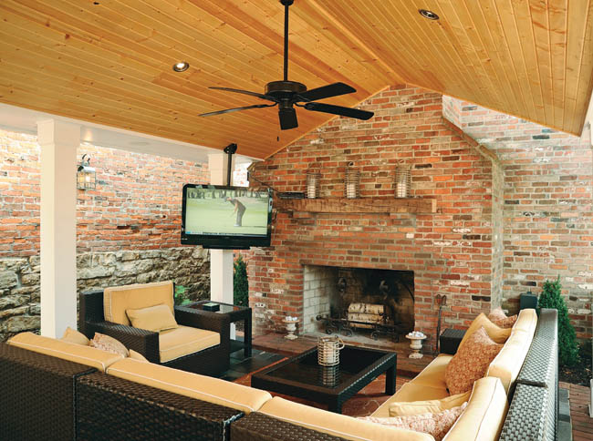 Television stands out in a historical remodel