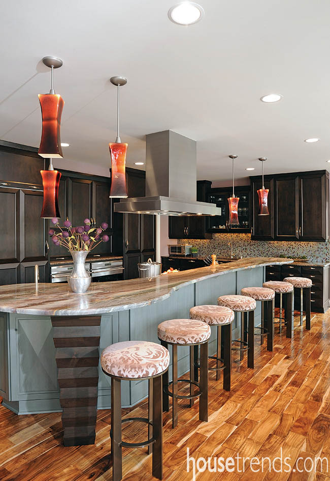 Kitchen island gets a support system