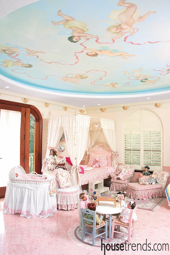 Mural creates a dreamy bedroom design