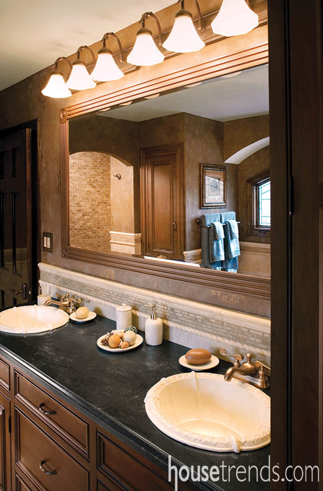 Double sink vanity creates boundaries