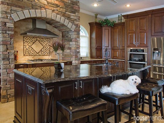 Kitchen island offers gathering and food prep space