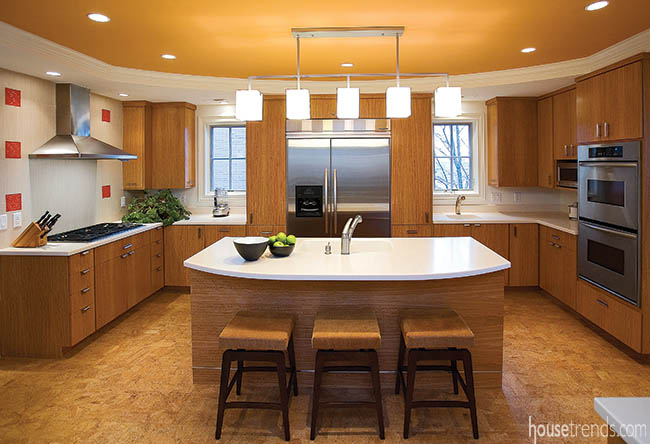 Contemporary kitchen with custom cabinets