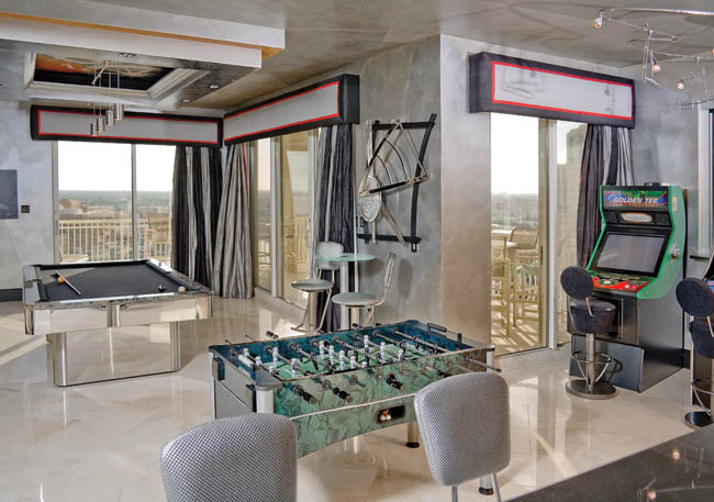 Bold game room design shuns tradition