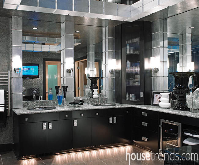 Cabinetry embellished by track lighting