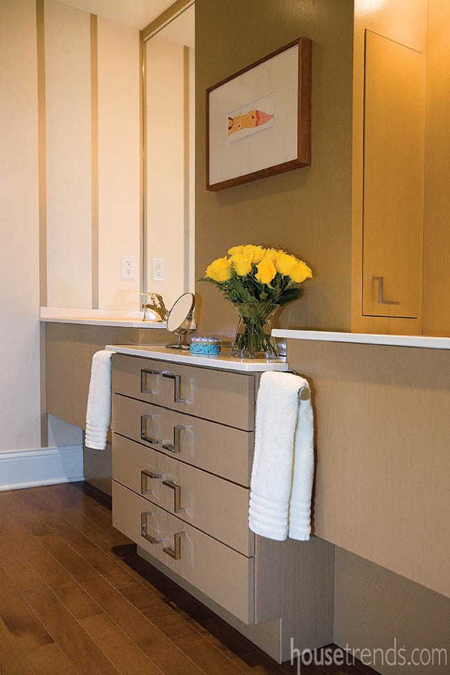 Recessed medicine cabinets add storage to a bathroom