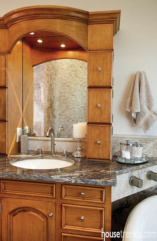 Bathroom vanity offers a plethora of storage space