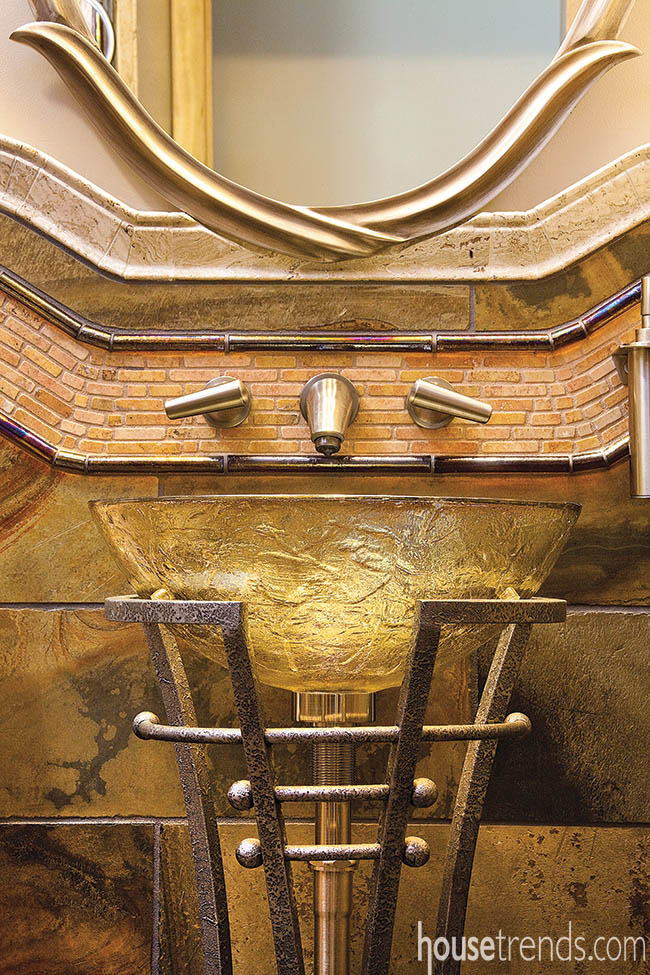 Dramatic vessel bowl sink dazzles guests