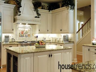 Kitchen appliances are close at hand