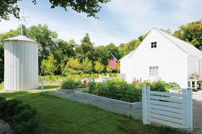 Owners grow their own food with raised gardens
