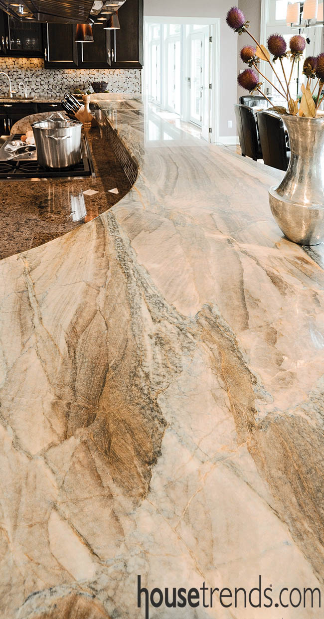 Granite countertops mimics flowing water