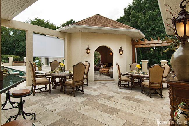 Patio with plenty of outdoor dining options