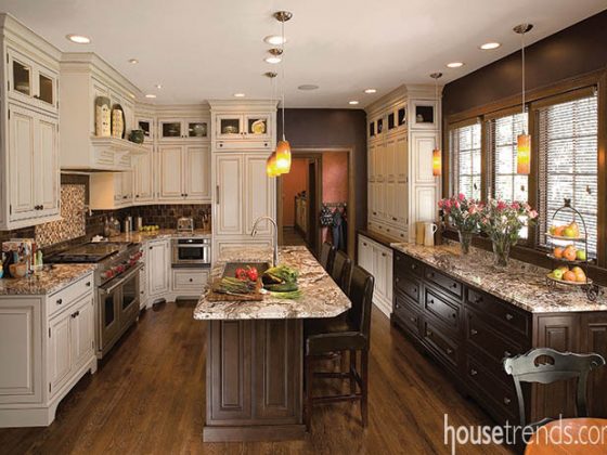 Kitchen cabinets display collectibles