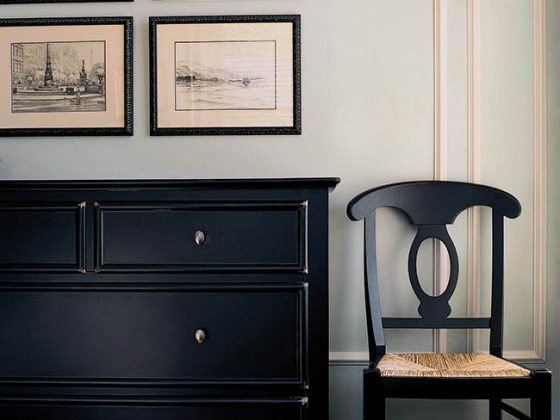 Black and white photographs complement a design style