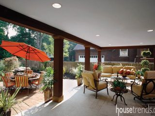 Covered patio blocks out the sun