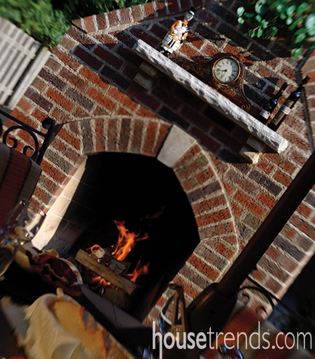 Outdoor fireplace brings the fun outside