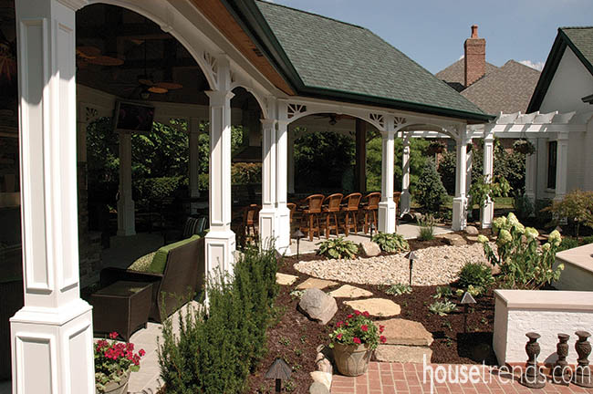 Landscaping stones create a fun path