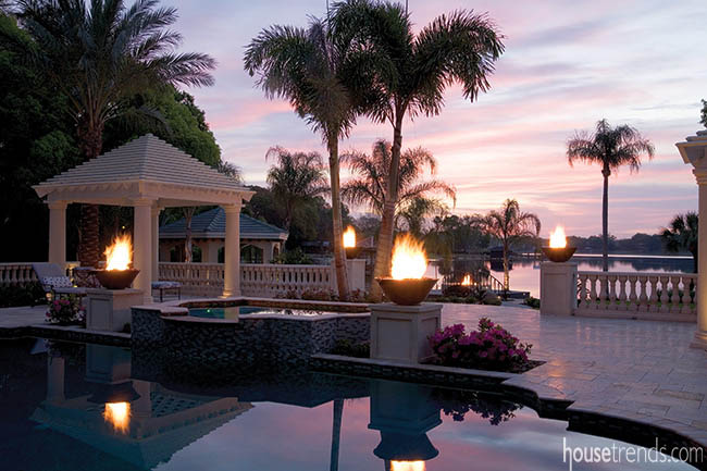 Fire bowls add drama to a patio design