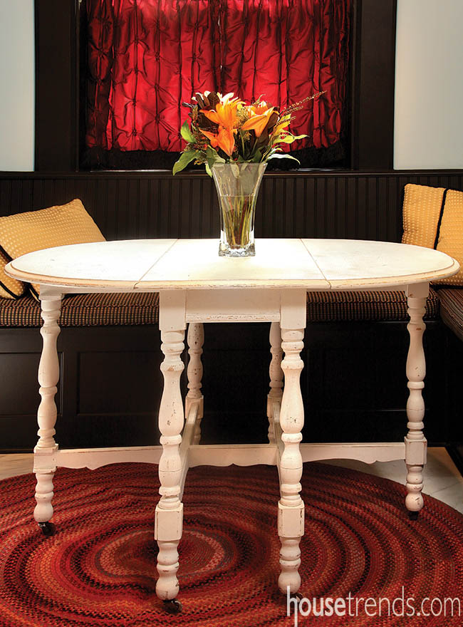 Area rug spices up a kitchen design