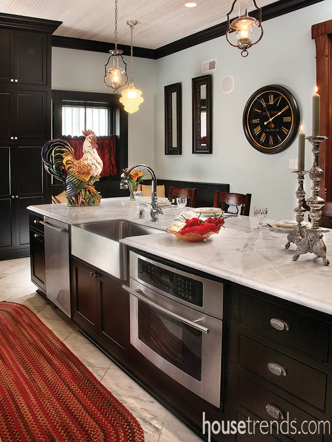 Kitchen island is functional and fun