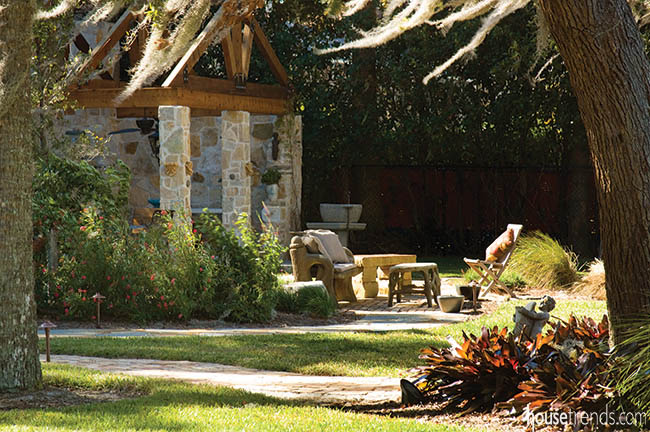 Back yard offers a quiet retreat